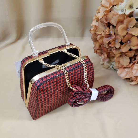C Est.1946 mini Houndstooth handbag radiant red - Picture 8 of 16